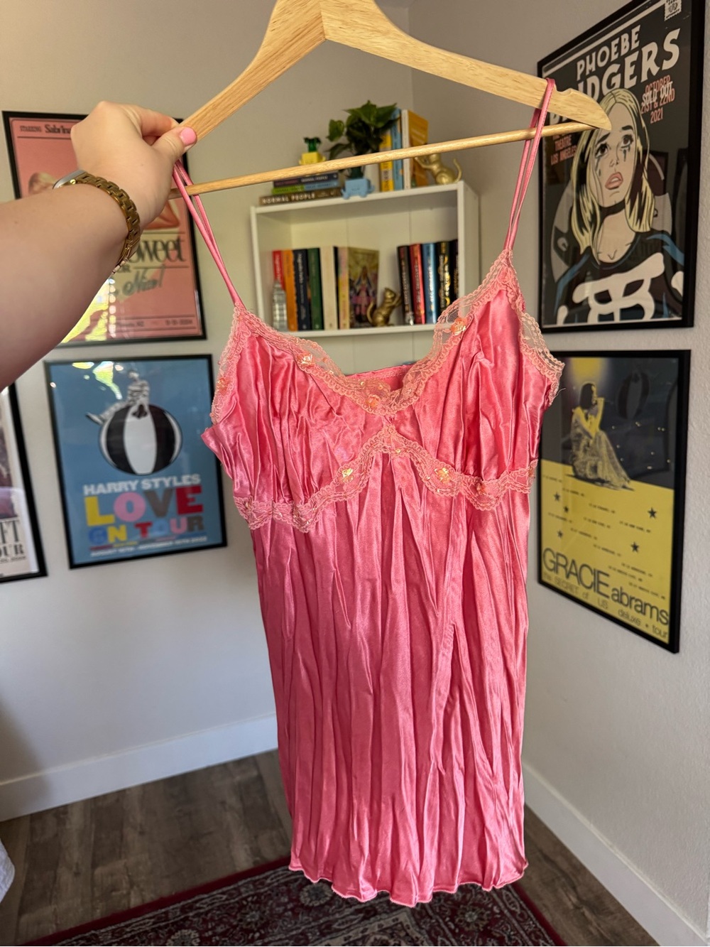 do&be hot pink sequin vintage slip
